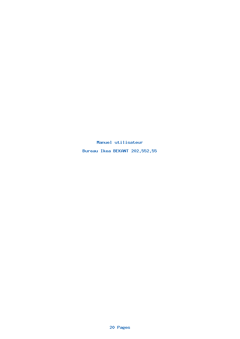 Page 1 de la notice Manuel utilisateur Ikea BEKANT 202.552.55
