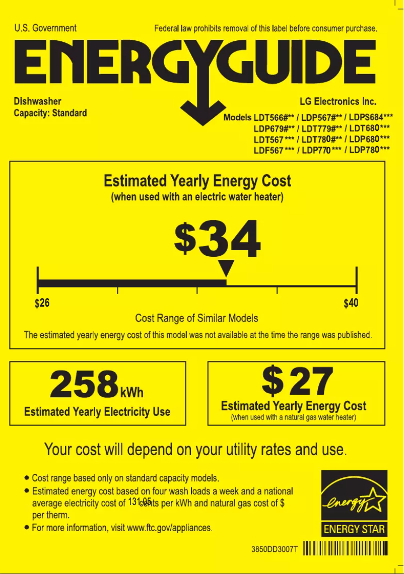 Page 1 of the manual Energy Label LG LDP7808SS