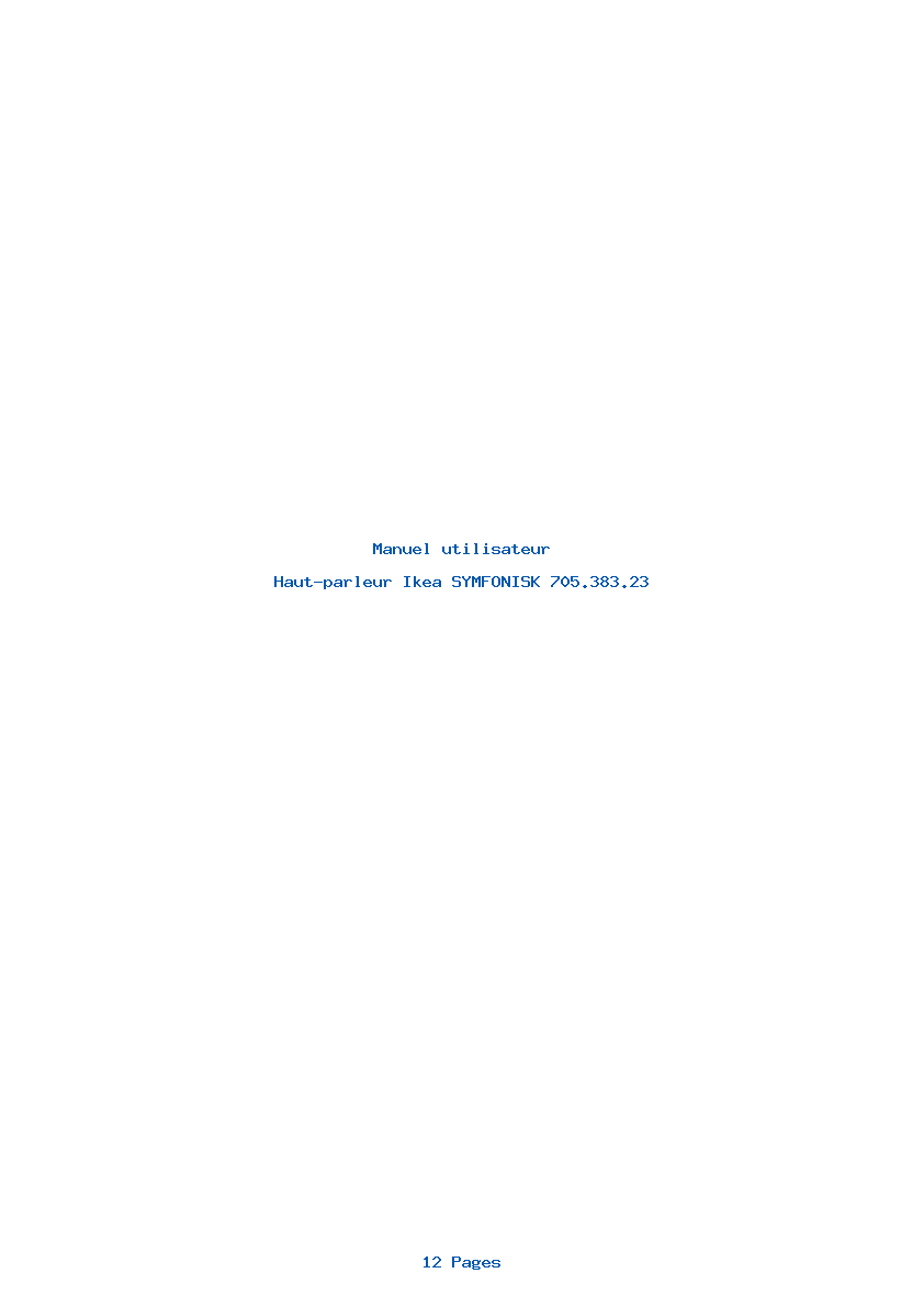 Page 1 de la notice Manuel utilisateur Ikea SYMFONISK 705.383.23