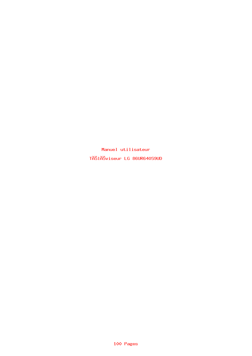 Page 1 de la notice Manuel utilisateur LG 86UR640S9UD
