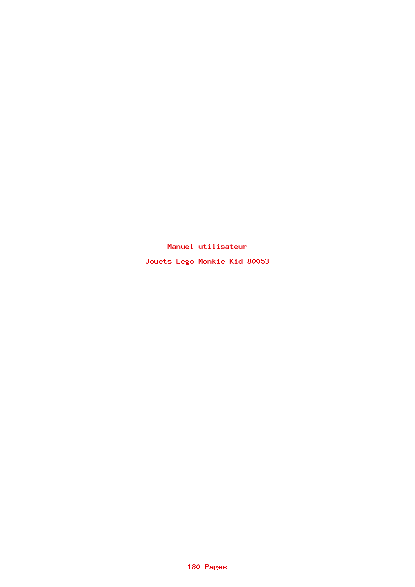 Page 1 de la notice Manuel utilisateur Lego Monkie Kid 80053
