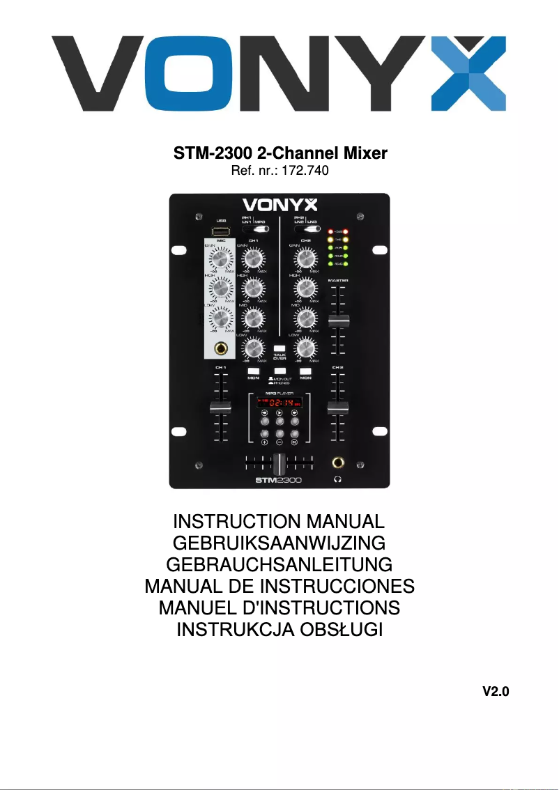 Page 1 de la notice Manuel utilisateur Vonyx STM-2300