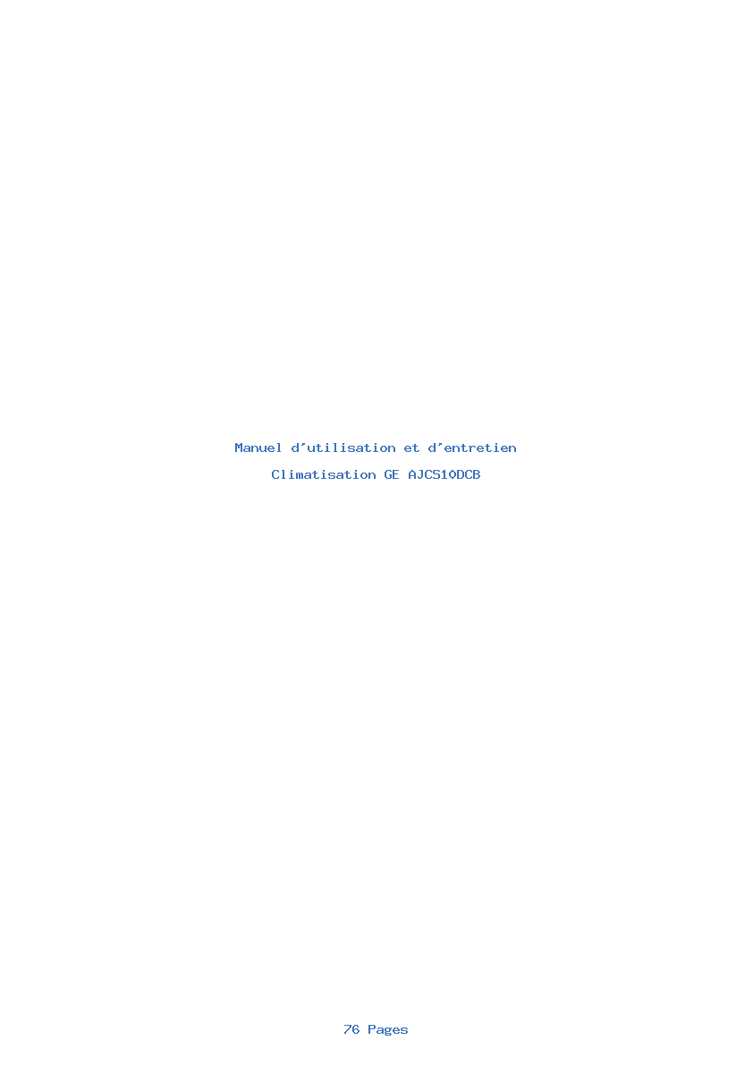 Image de la première page du manuel de l'appareil AJCS10DCB