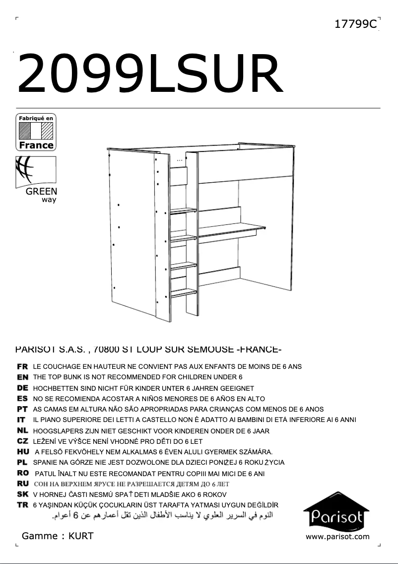 Página 1 del manual Manual de usuario Parisot Kurt 2099LSUR