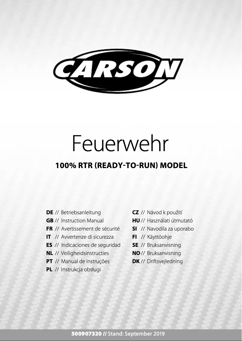 Page 1 de la notice Manuel utilisateur Carson Feuerwehr