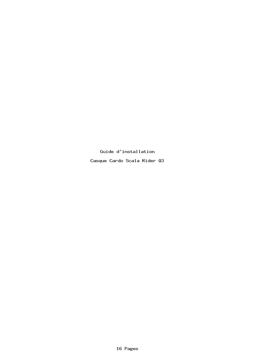 Page 1 de la notice Guide d'installation Cardo Scala Rider Q3