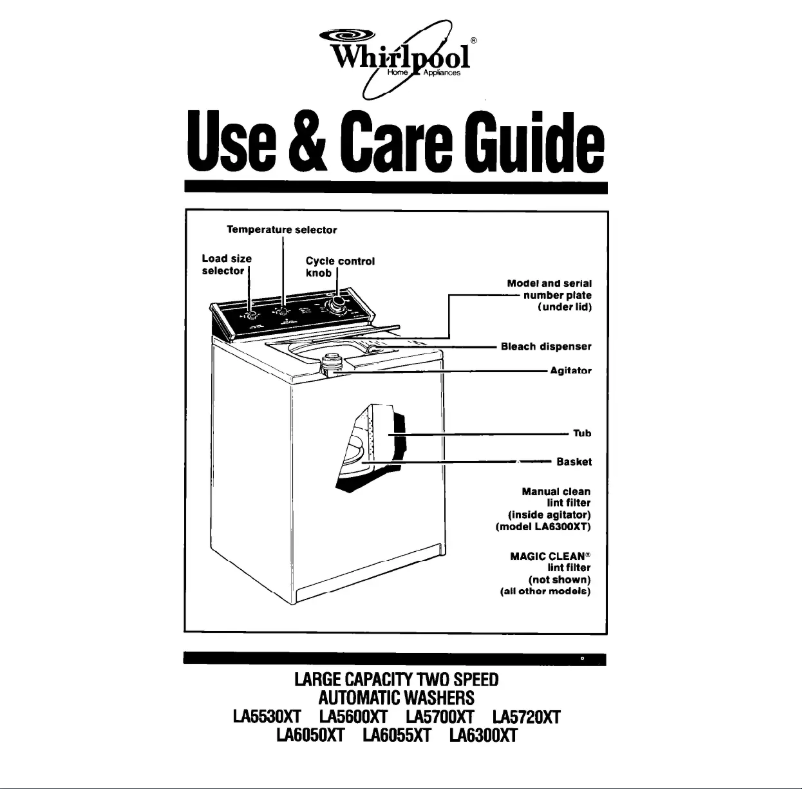 Page 1 de la notice Manuel utilisateur Whirlpool LA5720XT