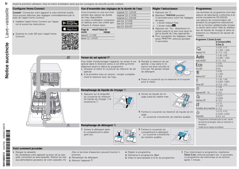 Page 1 de la notice Manuel utilisateur Bosch SMS6ECW27E