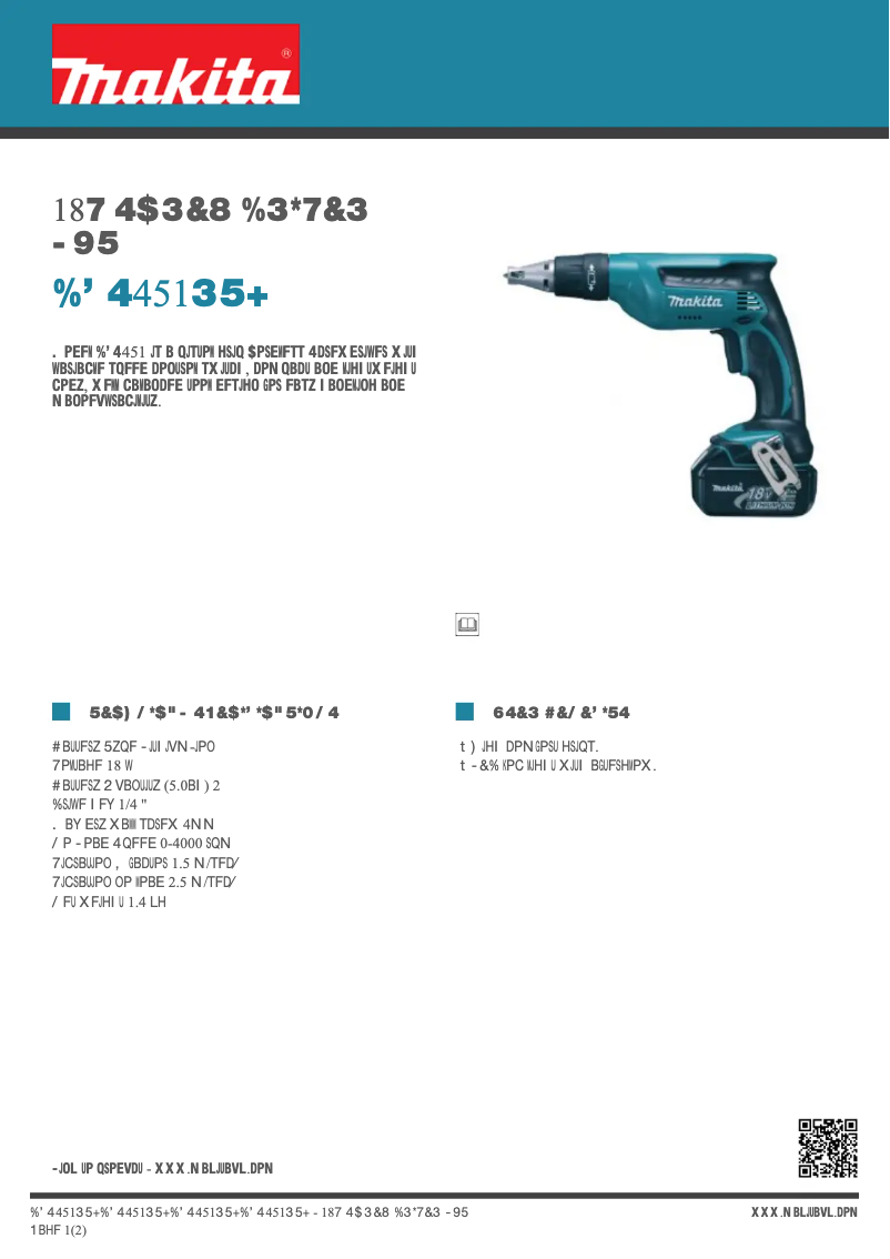Página 1 del manual Ficha técnica Makita DFS451RTJ