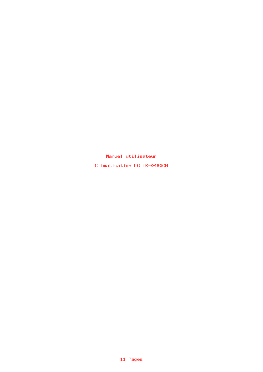 Page 1 de la notice Manuel utilisateur LG LK-0480CH