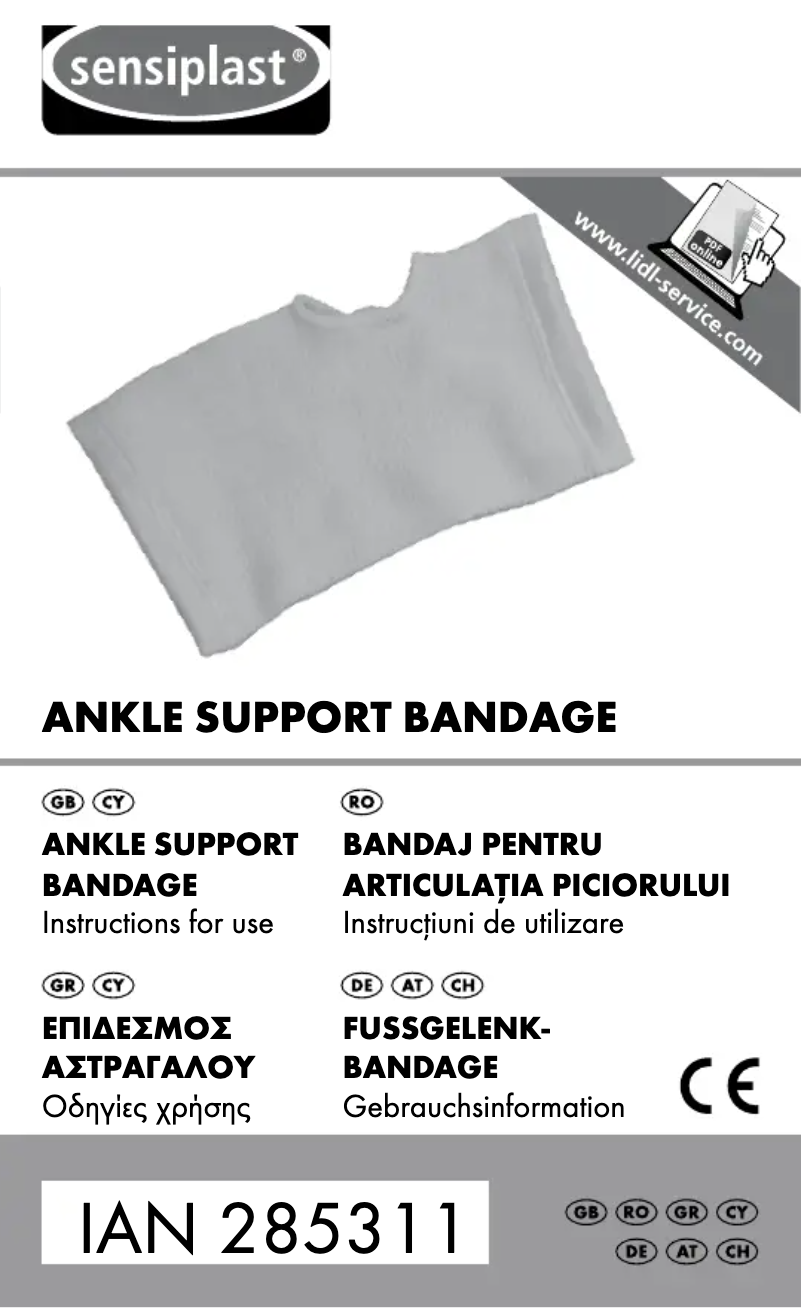 Page 1 de la notice Manuel utilisateur Sensiplast IAN 285311