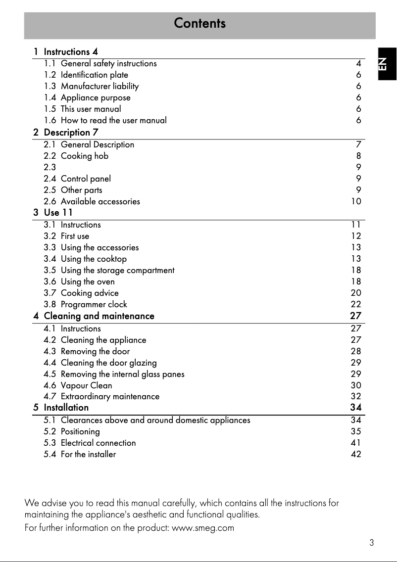Página 1 del manual Manual de usuario Smeg CS9IMXA