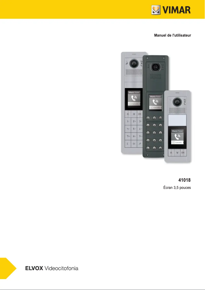 Página 1 del manual Manual de usuario Vimar ELVOX 41018