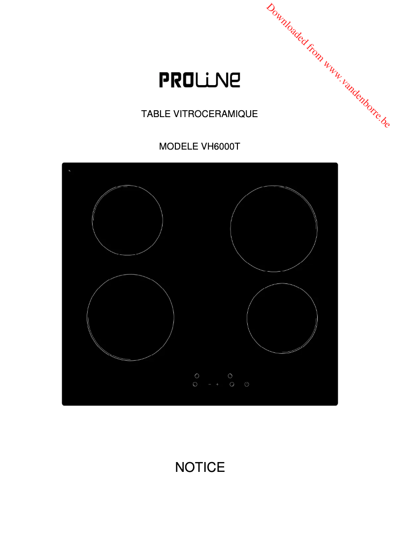 Page 1 de la notice Manuel utilisateur Proline VH6000T