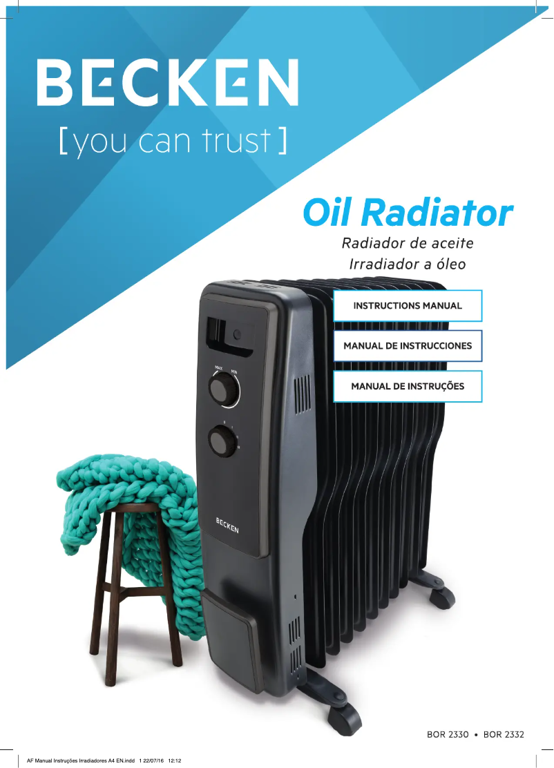Page 1 de la notice Manuel utilisateur Becken BOR-2332
