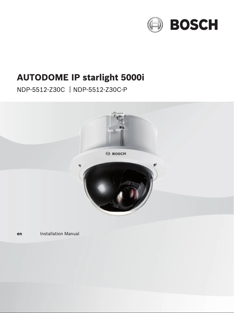 Page 1 of the manual User Manual Bosch AutoDome IP Starlight NDP-5512-Z30C-P