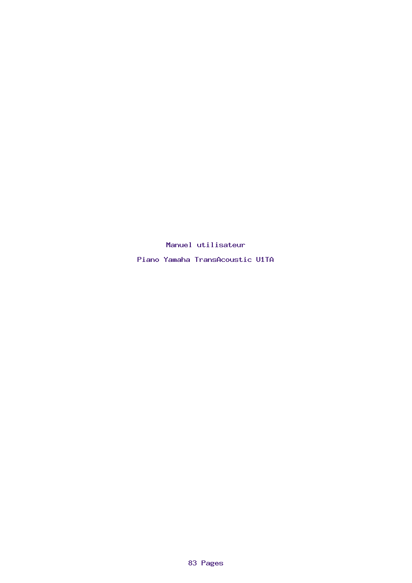 Page 1 de la notice Manuel utilisateur Yamaha TransAcoustic U1TA