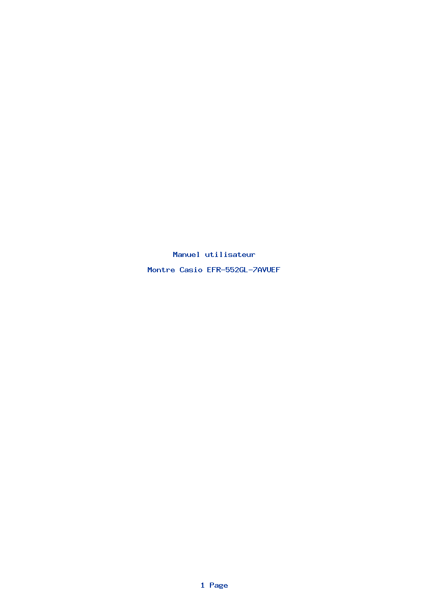 Page 1 de la notice Manuel utilisateur Casio EFR-552GL-7AVUEF