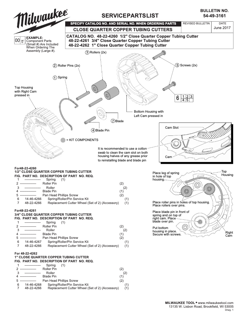 Page 1 de la notice Manuel utilisateur Milwaukee 48-22-4261