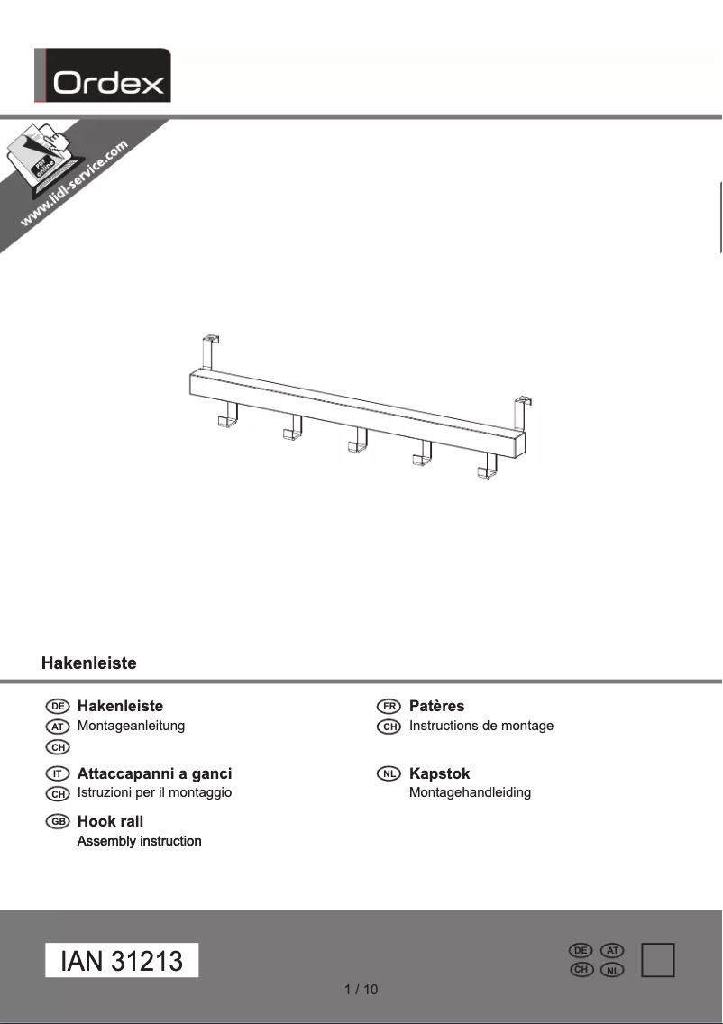 Page 1 de la notice Manuel utilisateur Ordex IAN 31213