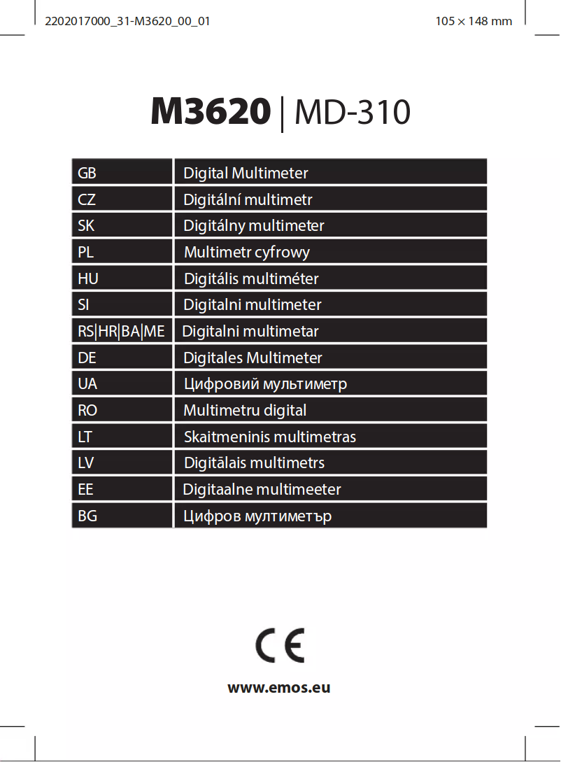 Page 1 de la notice Manuel utilisateur Emos MD-310