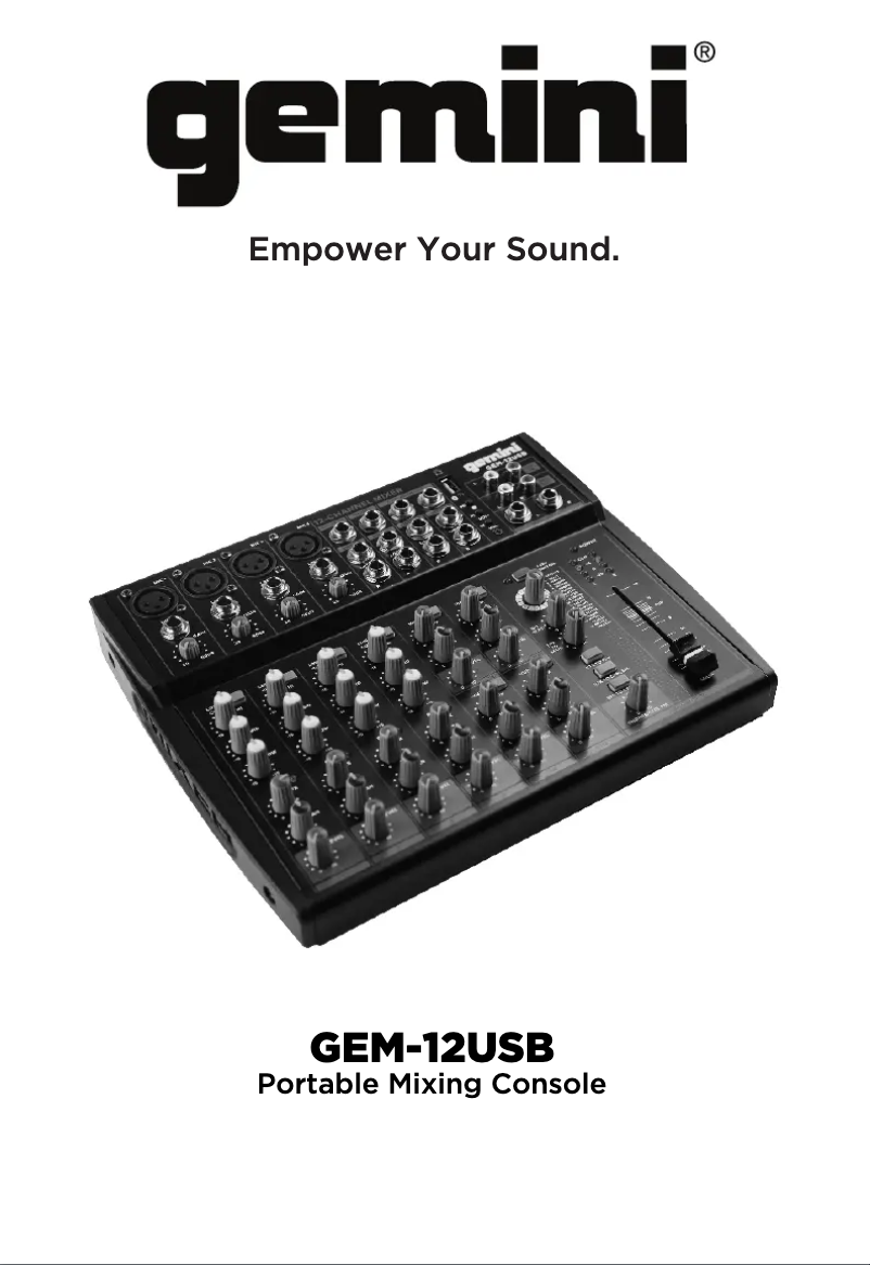 Page 1 de la notice Manuel utilisateur Gemini GEM-12USB