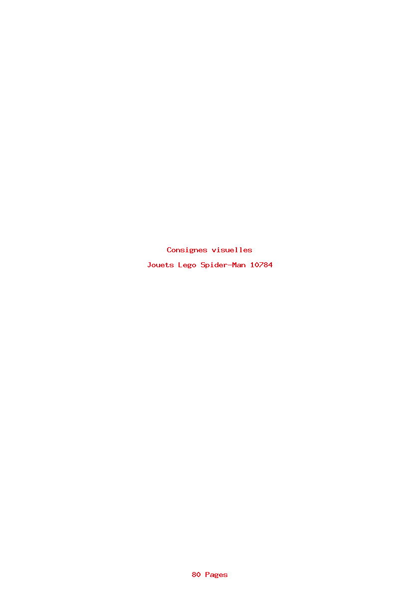 Page 1 de la notice Consignes visuelles Lego Spider-Man 10784