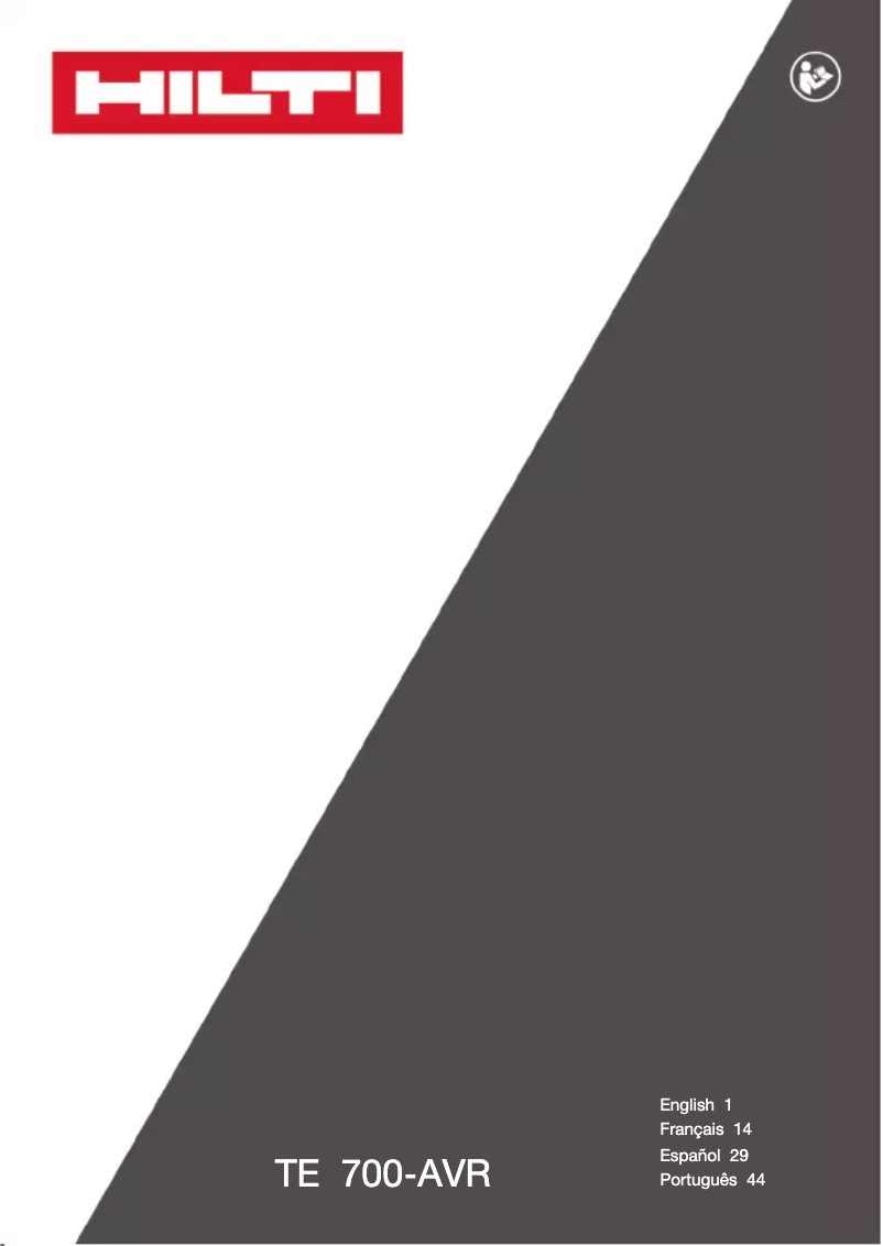 Page 1 de la notice Manuel utilisateur Hilti TE 700-AVR