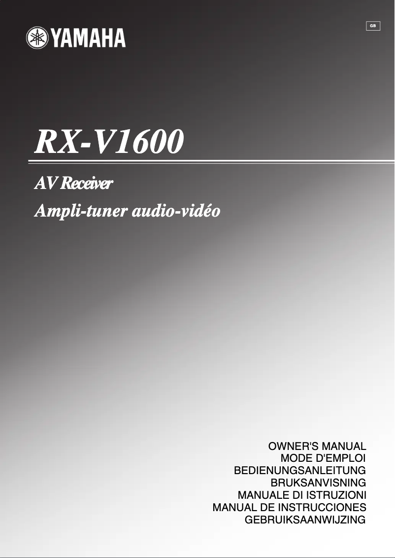 Página 1 del manual Manual de usuario Yamaha RX-V1600