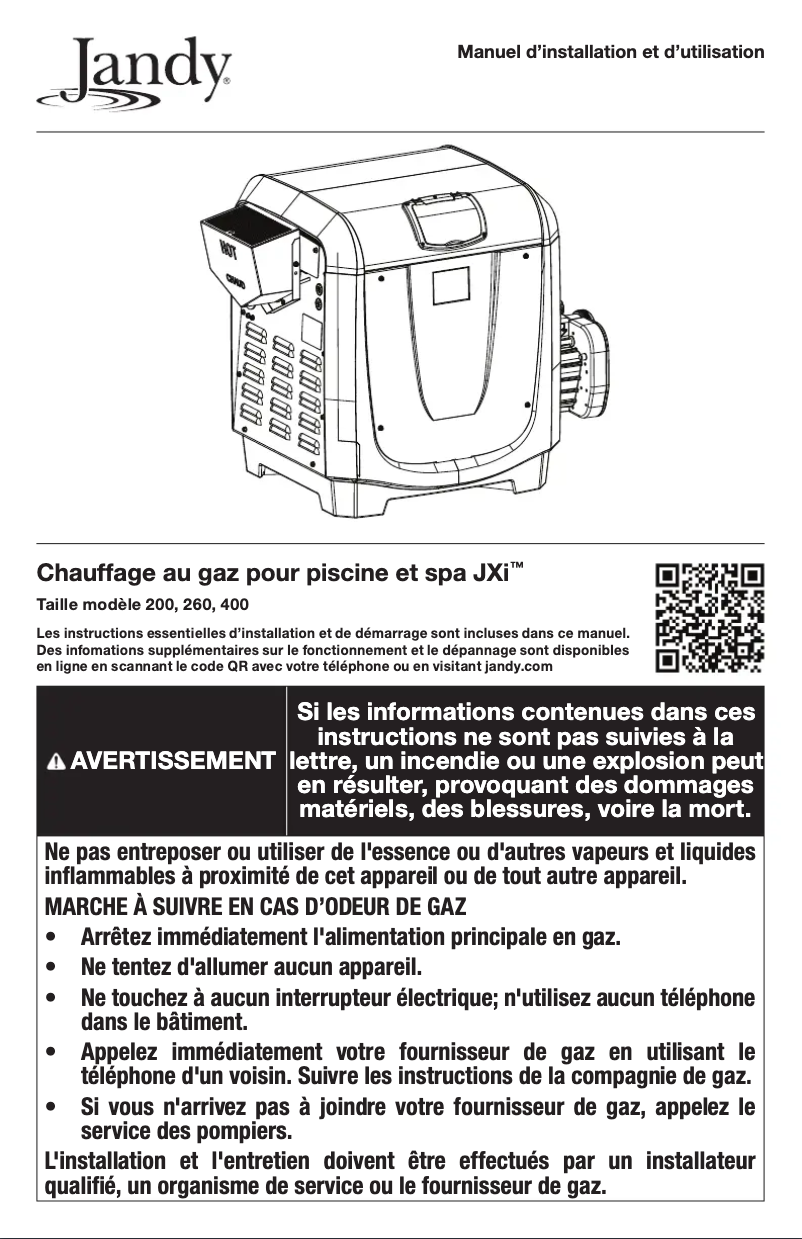 Page 1 de la notice Manuel utilisateur JANDY JXi260