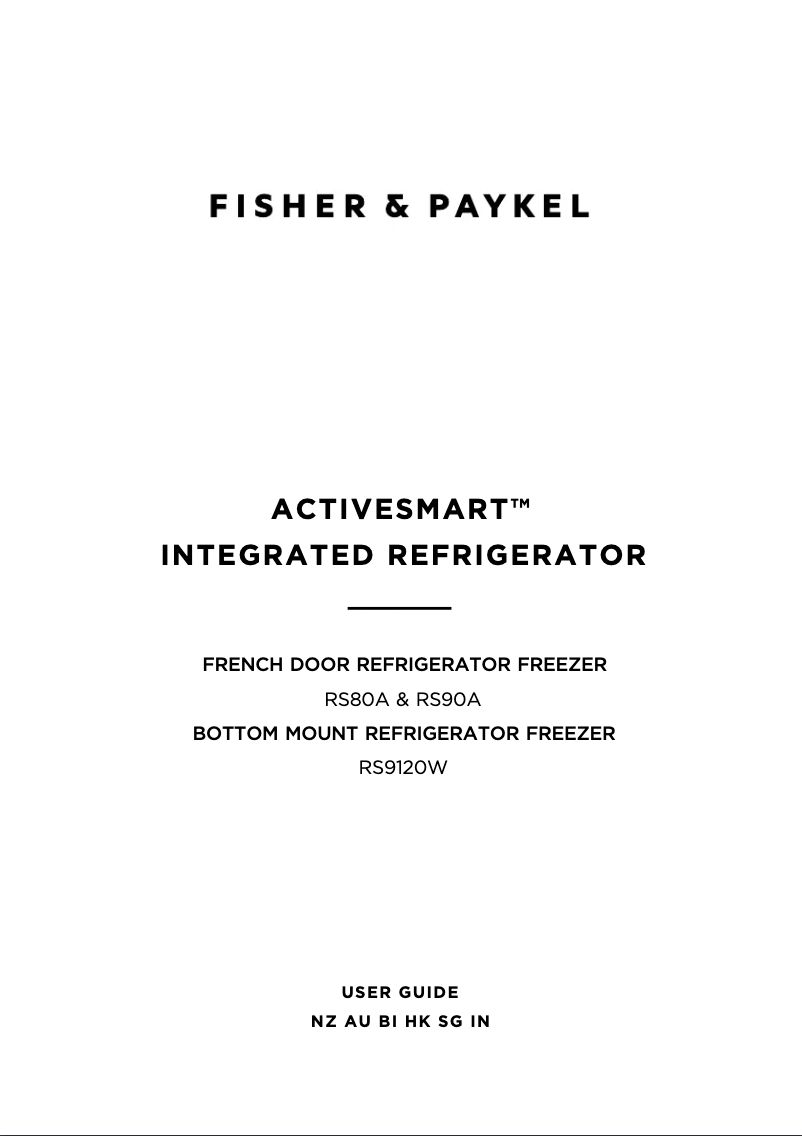 Página 1 del manual Manual de usuario Fisher & Paykel RS80AU3