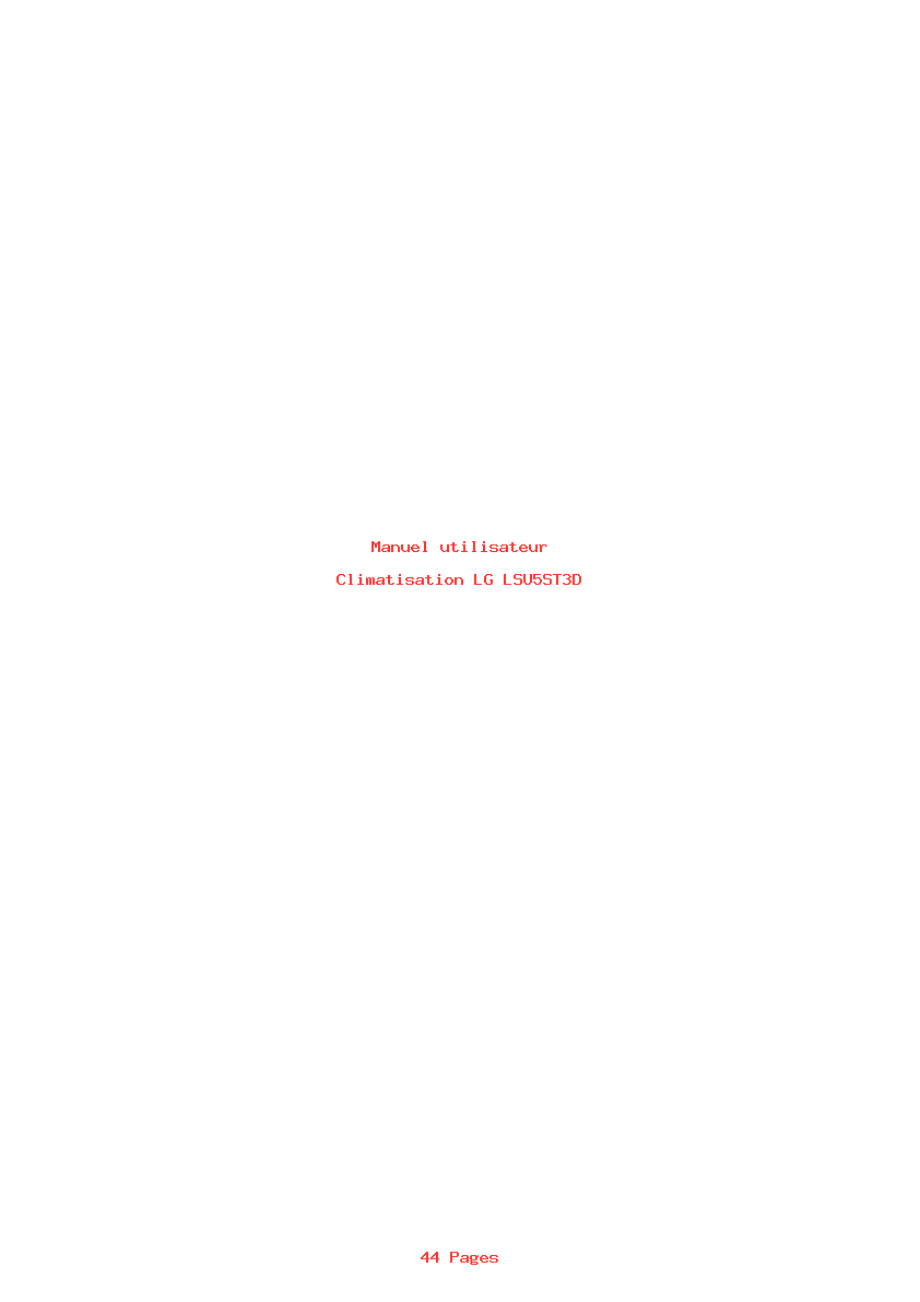 Page 1 de la notice Manuel utilisateur LG LSU5ST3D