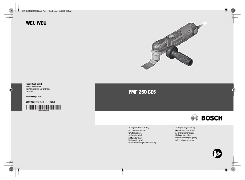 Page 1 of the manual User Manual Bosch PMF 250 CES Multi
