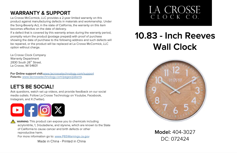 Página 1 del manual Manual de usuario La Crosse Technology 404-3027