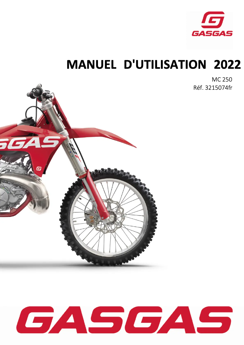 Página 1 del manual Manual de usuario GasGas MC 250 (2022)