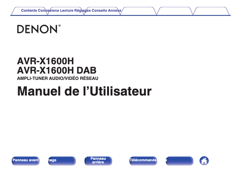 Page 1 de la notice Manuel utilisateur Denon AVR-X1600H