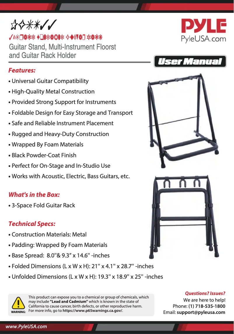 Page 1 de la notice Manuel utilisateur Pyle PGST33