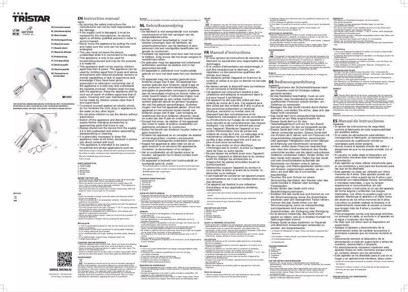 Page 1 de la notice Manuel utilisateur TriStar MX-4151