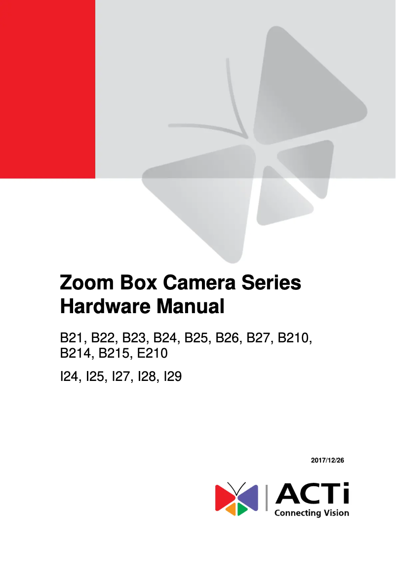 Page 1 de la notice Manuel utilisateur ACTi I29