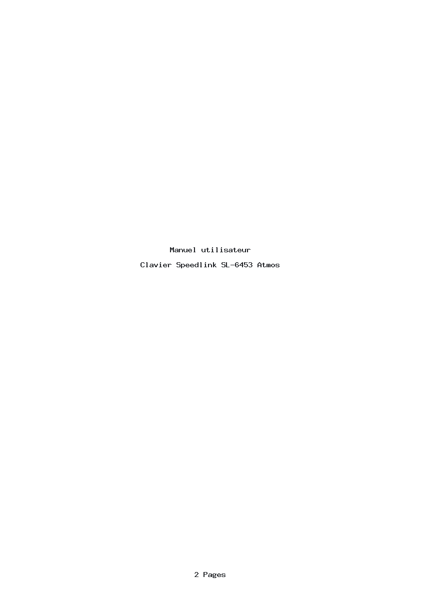 Page 1 de la notice Manuel utilisateur Speedlink SL-6453 Atmos