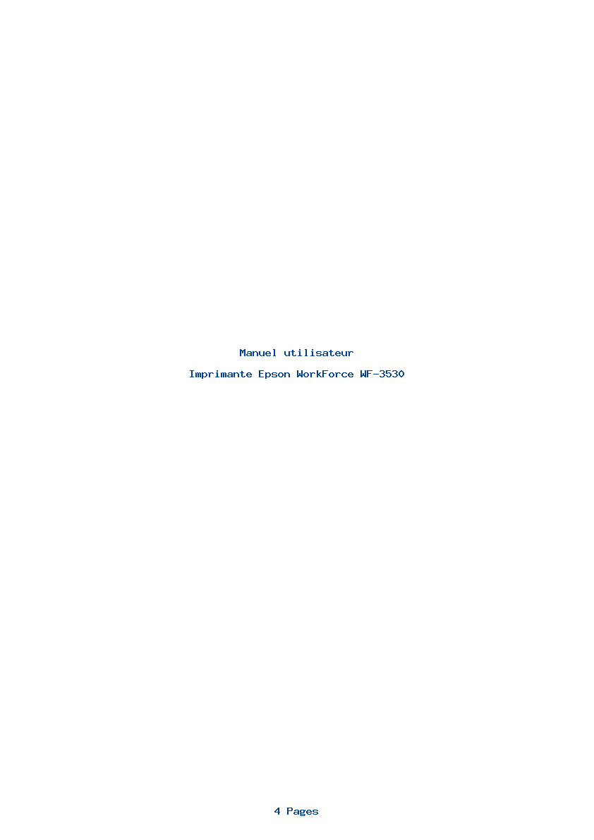 Page 1 de la notice Manuel utilisateur Epson WorkForce WF-3530