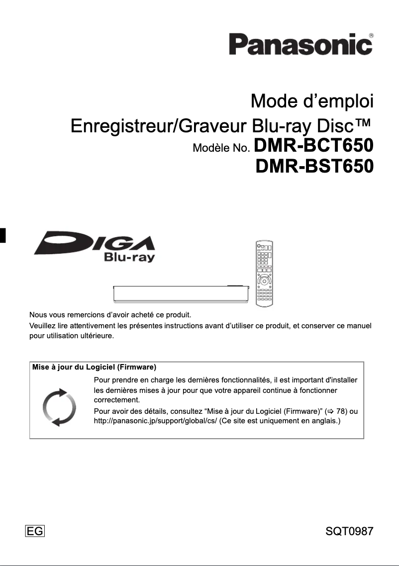 Página 1 del manual Manual de usuario Panasonic DMR-BCT650