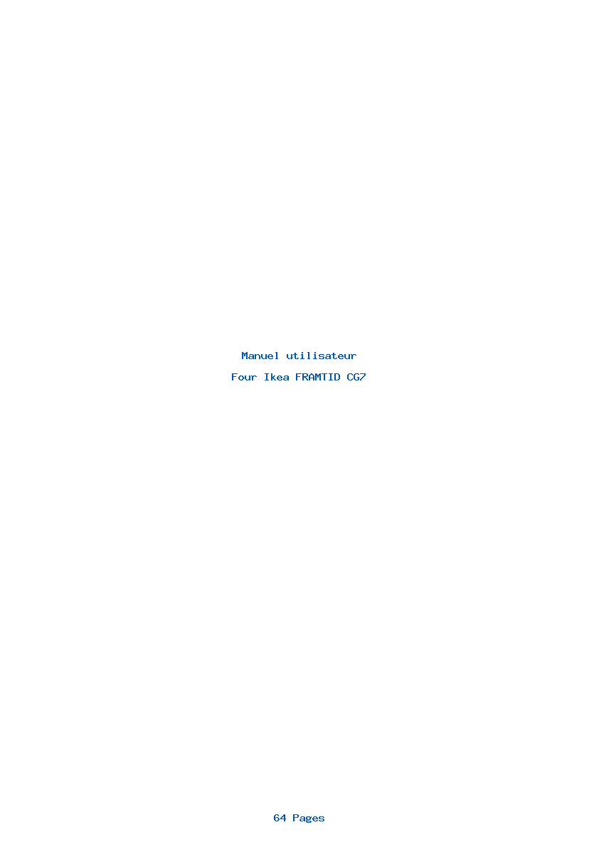 Page 1 de la notice Manuel utilisateur Ikea FRAMTID CG7