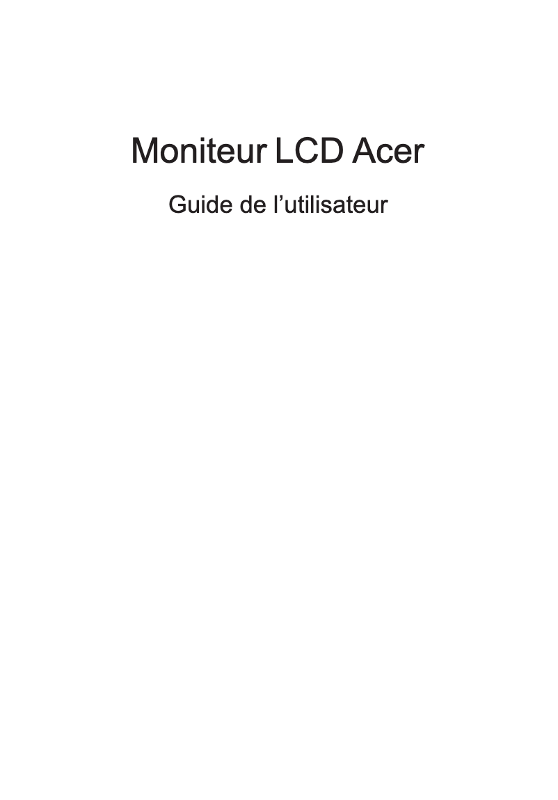 Page 1 de la notice Manuel utilisateur Acer SA240YA