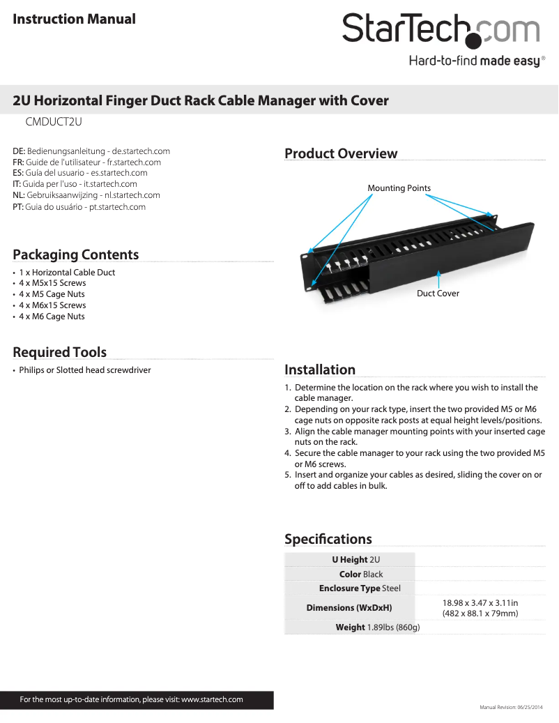 Page 1 of the manual User Manual StarTech.com CMDUCT2U
