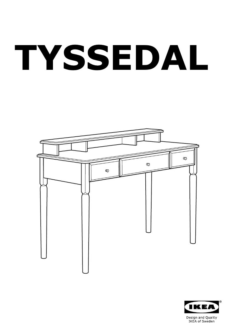 Page 1 de la notice Manuel utilisateur Ikea TYSSEDAL 203.600.58