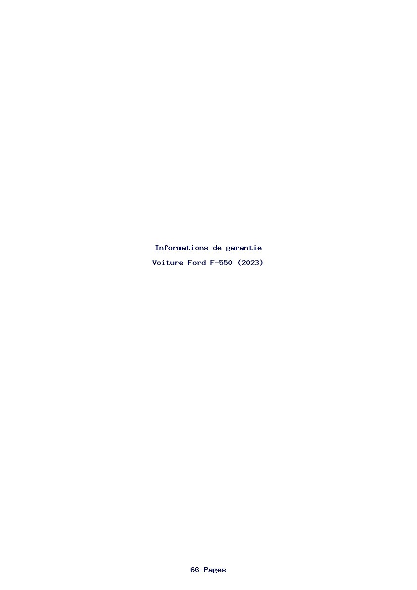 Page 1 de la notice Informations de garantie Ford F-550 (2023)