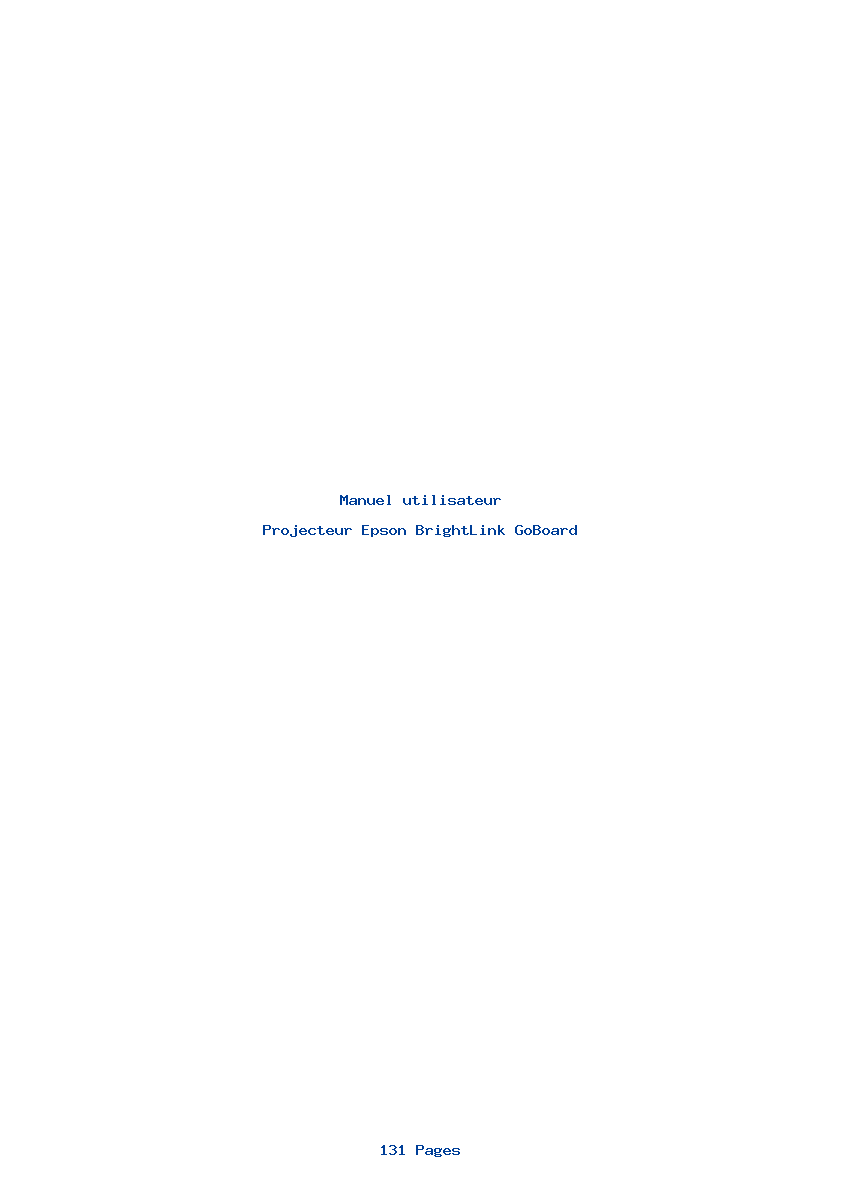 Page 1 de la notice Manuel utilisateur Epson BrightLink GoBoard