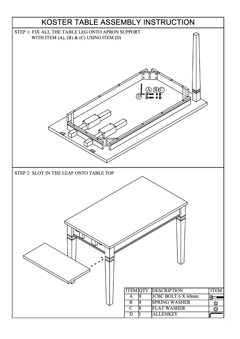 Page 1 of the manual User Manual Talgø Koster (120x80)