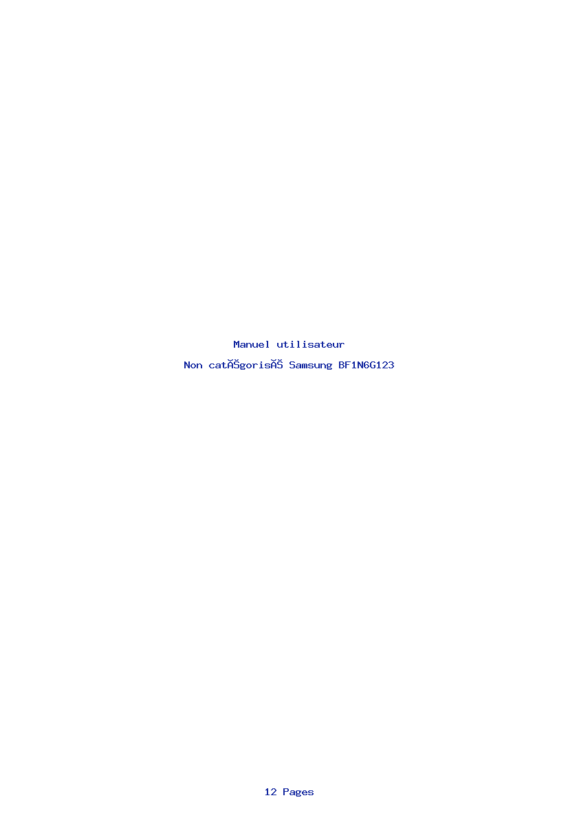 Page 1 de la notice Manuel utilisateur Samsung BF1N6G123